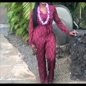 EXPRESS Snake Print Jumpsiit